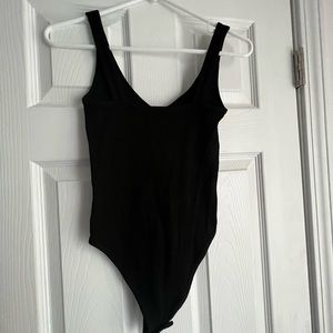 Black ribbed bodysuit